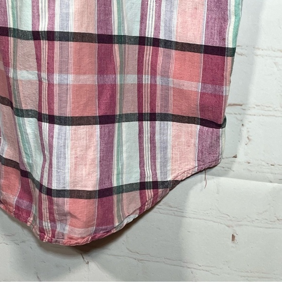 Vintage Eddie Bauer Plaid Button Up Shirt Mens Size Large Pink Colorful 90’s - Picture 9 of 10